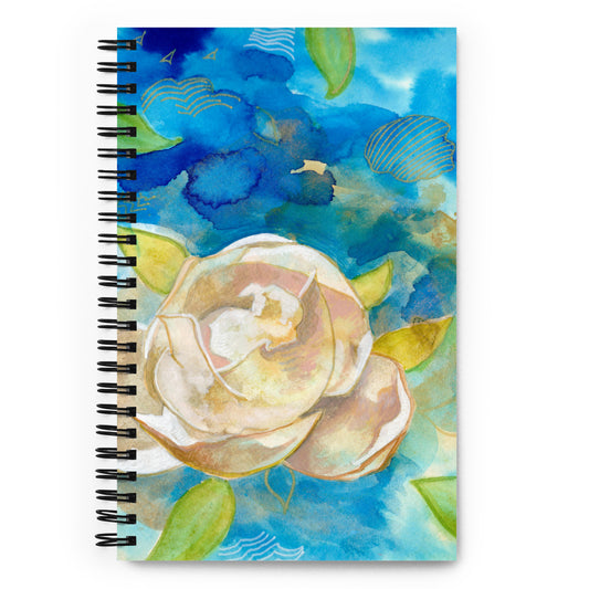 Magnolia Spiral notebook - Aquamarine Design - Artistic Gifts for Women - Art by Artist Tania Herrera from Aquamarine Design Studio