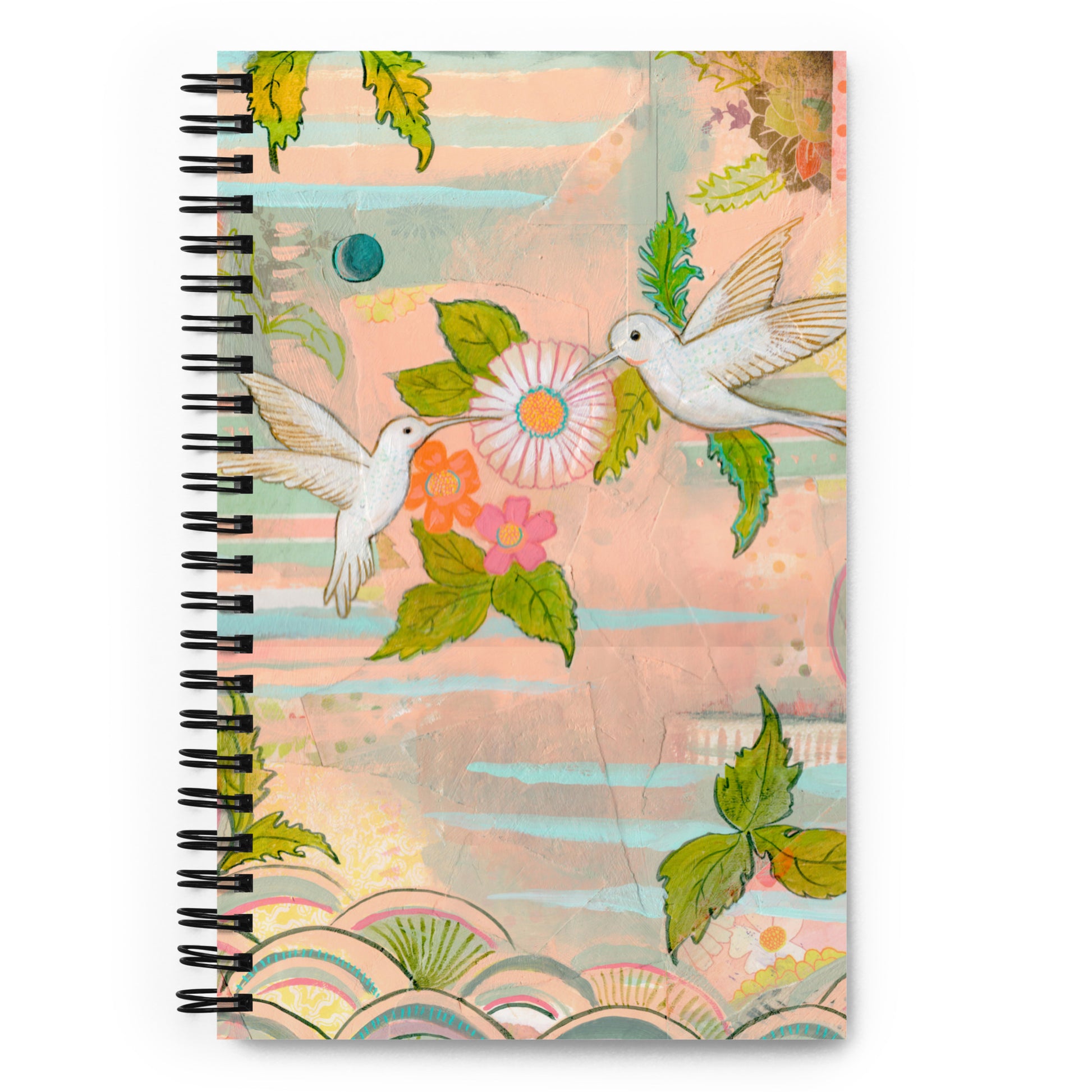 Hummingbirds Spiral notebook - Aquamarine Design - Artistic Gifts for Women - Art by Artist Tania Herrera from Aquamarine Design Studio