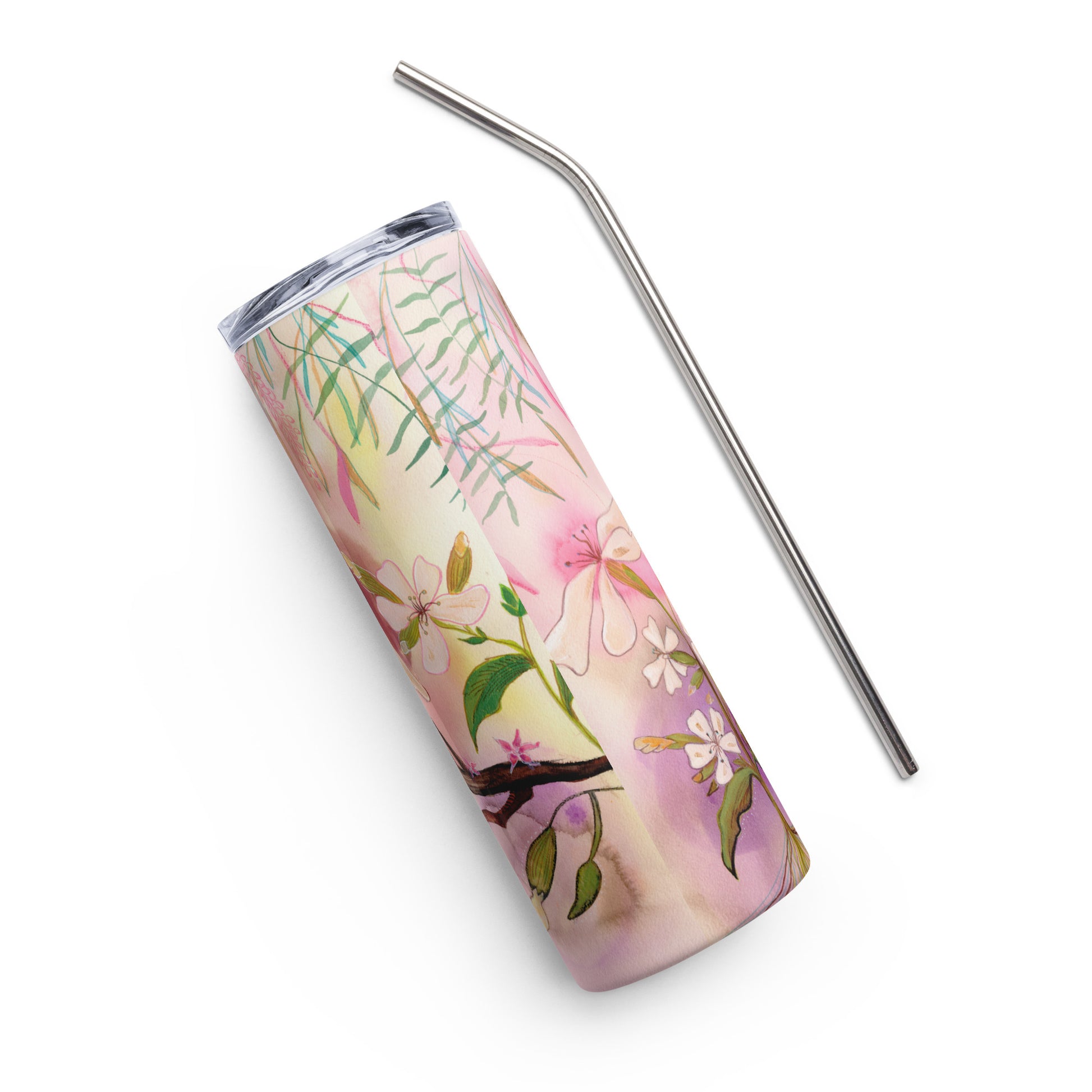 Beautiful garden Tumbler - Aquamarine Design - Artistic Gifts for Women - Art by Artist Tania Herrera from Aquamarine Design Studio