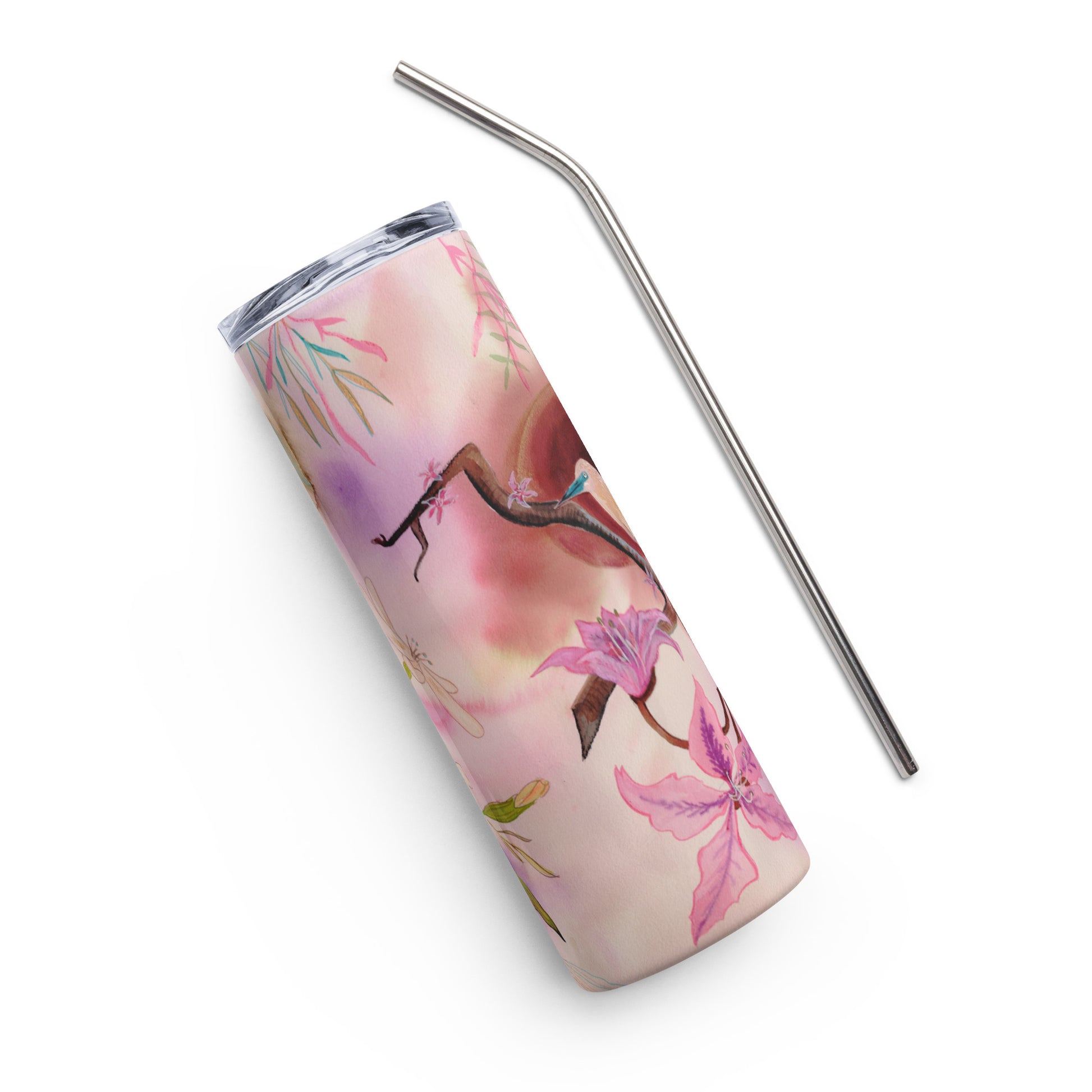 Beautiful garden Tumbler - Aquamarine Design - Artistic Gifts for Women - Art by Artist Tania Herrera from Aquamarine Design Studio