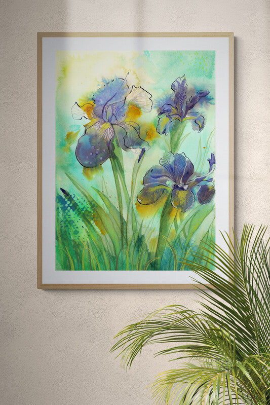 Purple Irises - Art Print