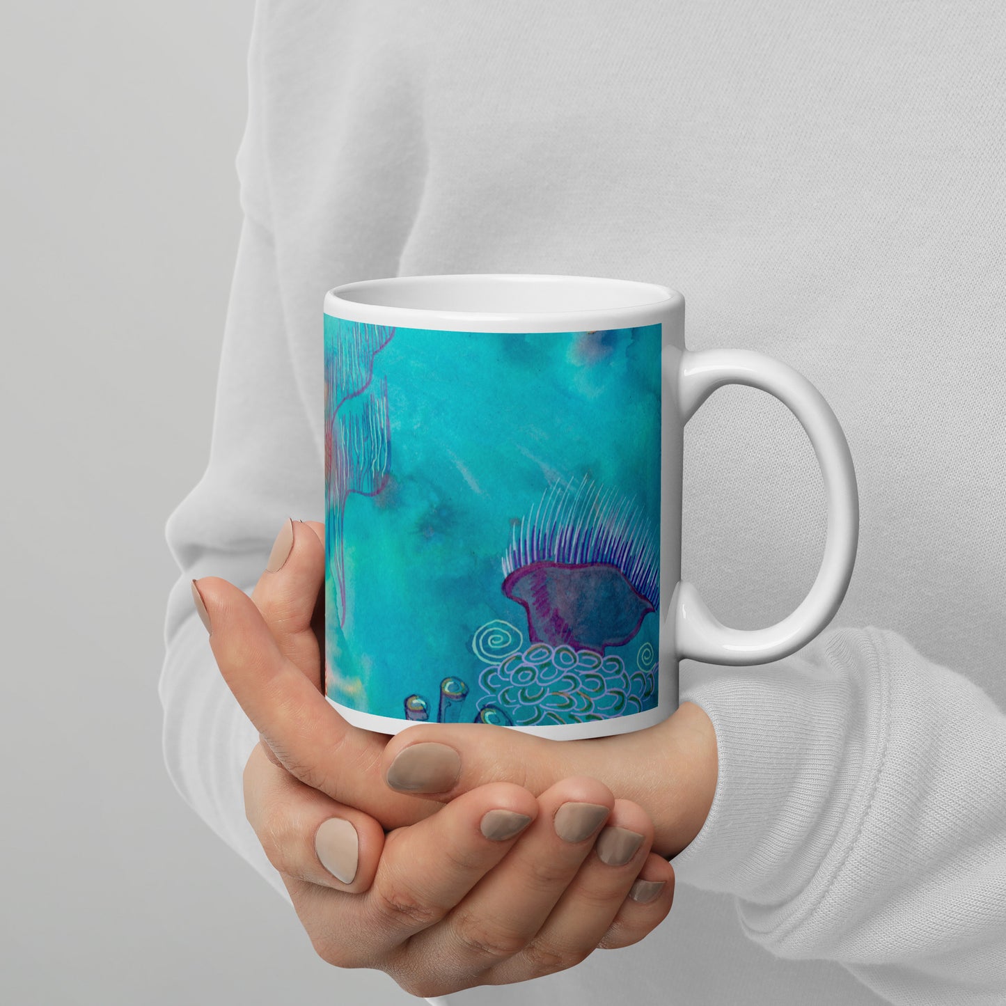 Starfish mug - Aquamarine Design - Artistic Gifts for Women - Art by Artist Tania Herrera from Aquamarine Design Studio