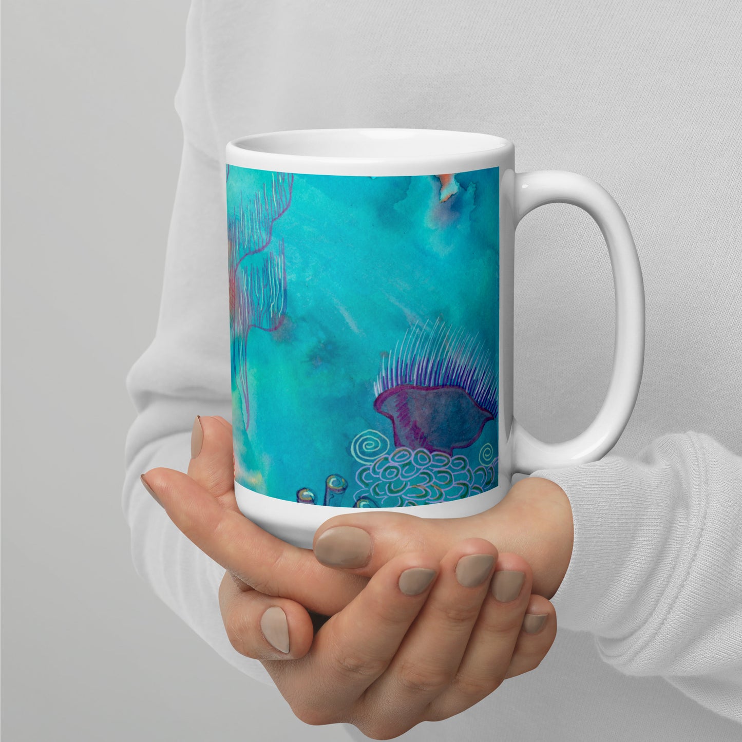 Starfish mug - Aquamarine Design - Artistic Gifts for Women - Art by Artist Tania Herrera from Aquamarine Design Studio