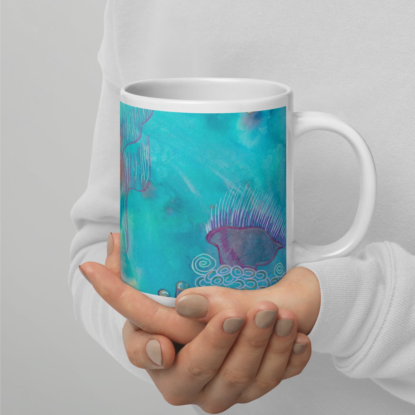 Starfish mug - Aquamarine Design - Artistic Gifts for Women - Art by Artist Tania Herrera from Aquamarine Design Studio