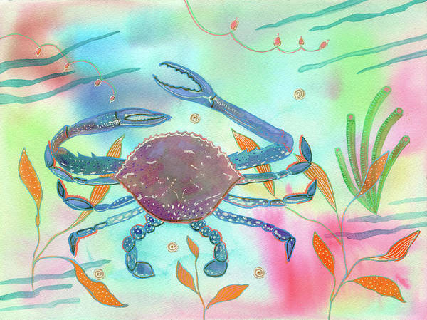 Blue Crab - Art Print - Aquamarine Design - Artistic Gifts for Women - Art by Artist Tania Herrera from Aquamarine Design Studio