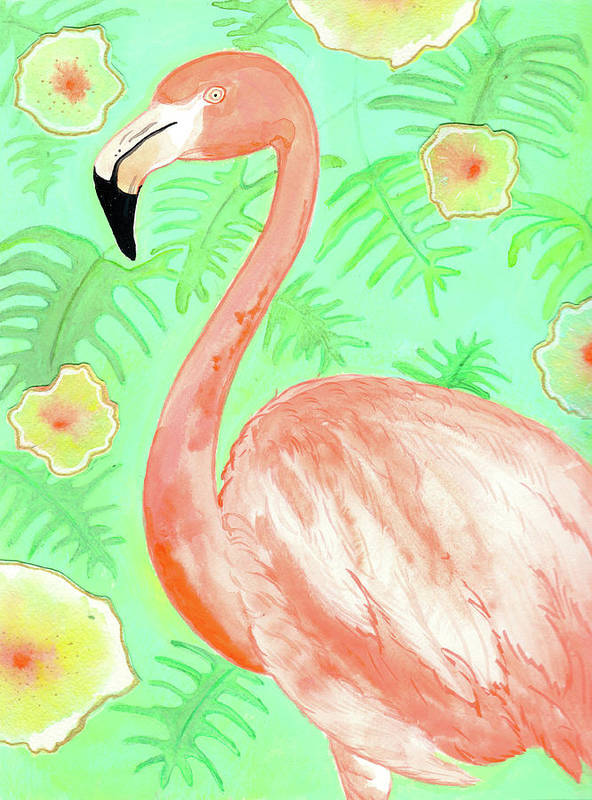 Flamingo  - Art Print - Aquamarine Design - Artistic Gifts for Women - Art by Artist Tania Herrera from Aquamarine Design Studio