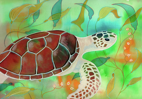 Sea Turtle - Art Print - Aquamarine Design - Artistic Gifts for Women - Art by Artist Tania Herrera from Aquamarine Design Studio